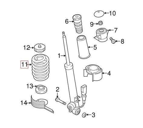 Audi Coil Spring - Rear 8K0511115DG